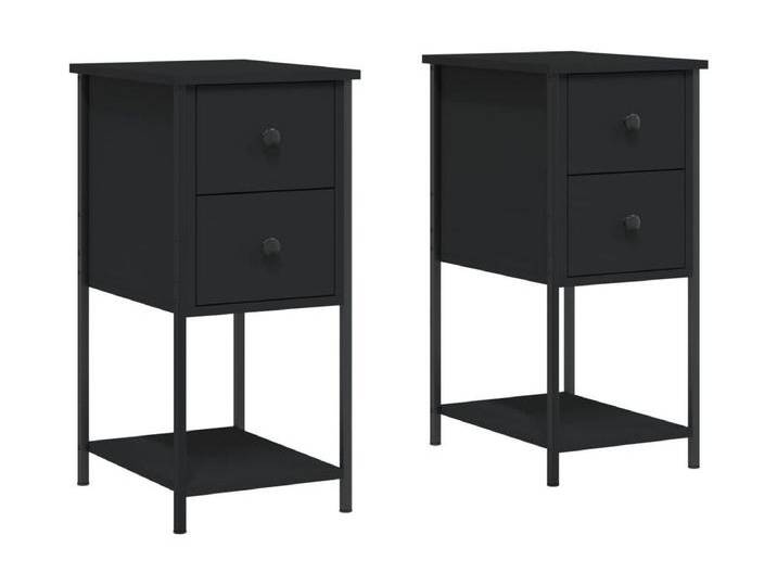 Portici Nachttische 2 Stk. Schwarz 32x42x70 cm Holzwerkstoff von Kauf-Unique Marketplace