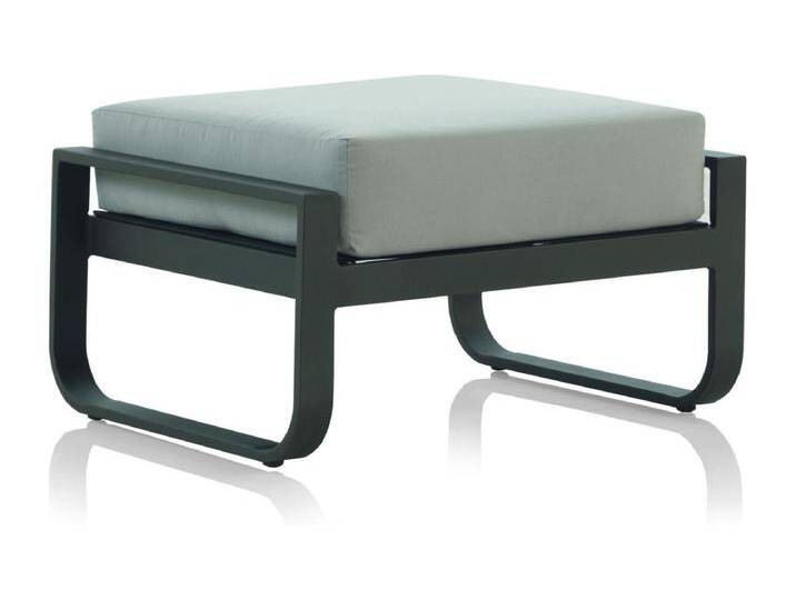 Pouf dunkel braunAluminium und Kunstfaser mit grauKissen von Kauf-Unique Marketplace