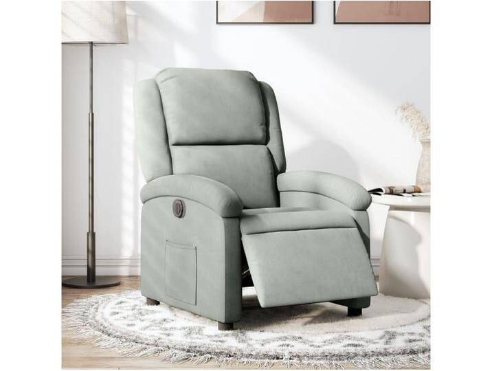 Relaxsessel Elektrisch Hellgrau Samt Relaxsessel Elektrisch Hellgrau Samt von Kauf-Unique Marketplace