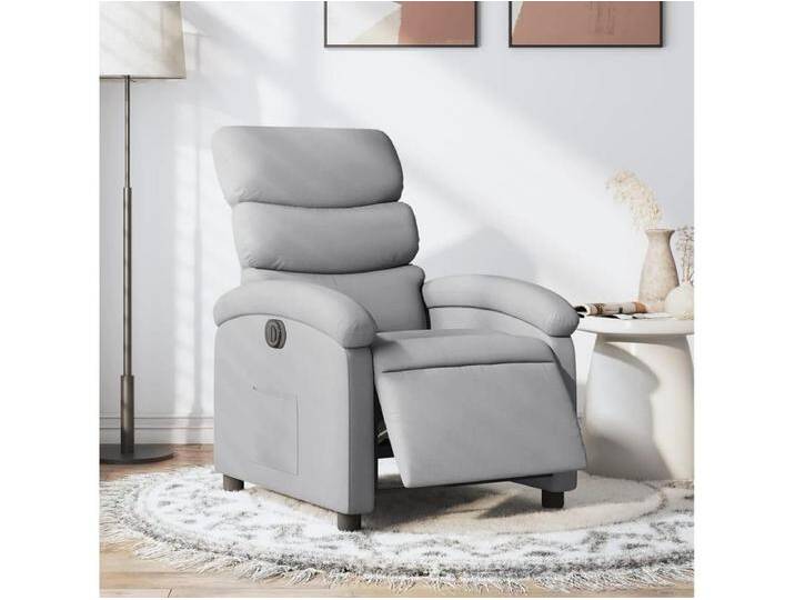Relaxsessel Elektrisch Hellgrau Stoff von Kauf-Unique Marketplace