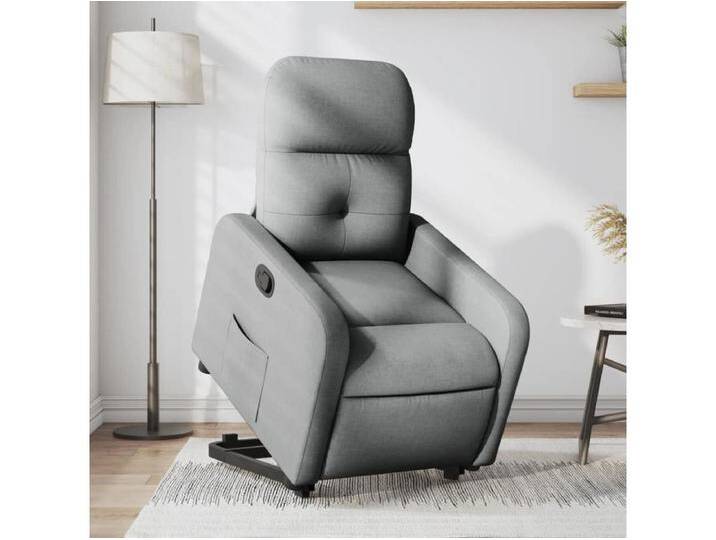 Relaxsessel Fernsehsessel mit Aufstehhilfe Hellgrau Stoff -gkd310523 von Kauf-Unique Marketplace