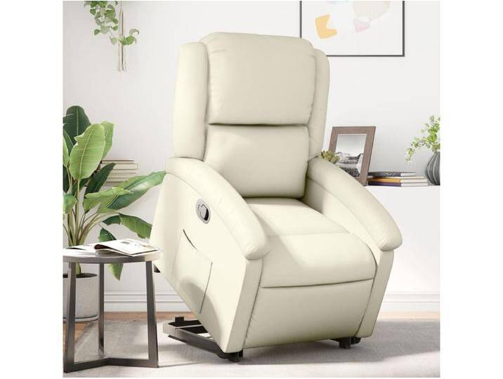 Relaxsessel mit Aufstehhilfe Creme Kunstleder von Kauf-Unique Marketplace