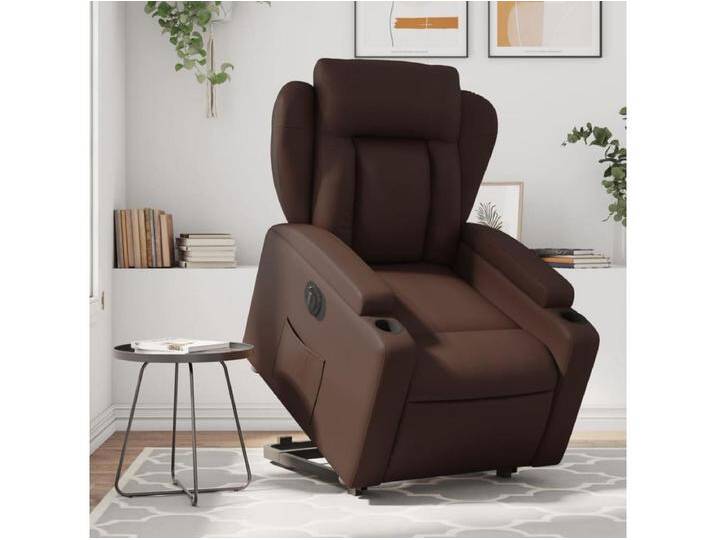 Relaxsessel mit Aufstehhilfe Elektrisch Braun Kunstleder von Kauf-Unique Marketplace