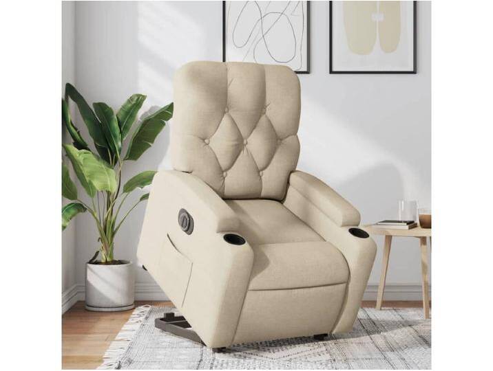 Relaxsessel mit Aufstehhilfe Elektrisch Creme Stoff von Kauf-Unique Marketplace