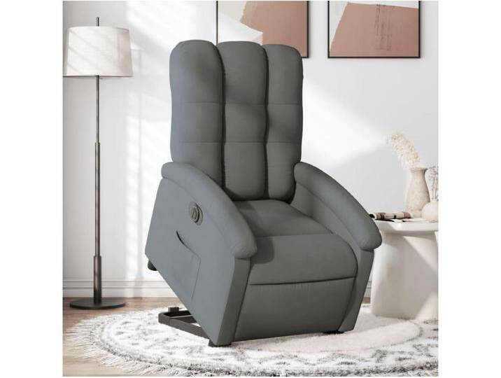 Relaxsessel mit Aufstehhilfe Elektrisch Dunkelgrau Stoff von Kauf-Unique Marketplace