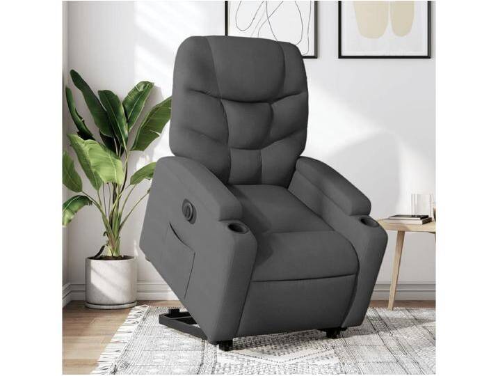 Relaxsessel mit Aufstehhilfe Elektrisch Dunkelgrau Stoff von Kauf-Unique Marketplace