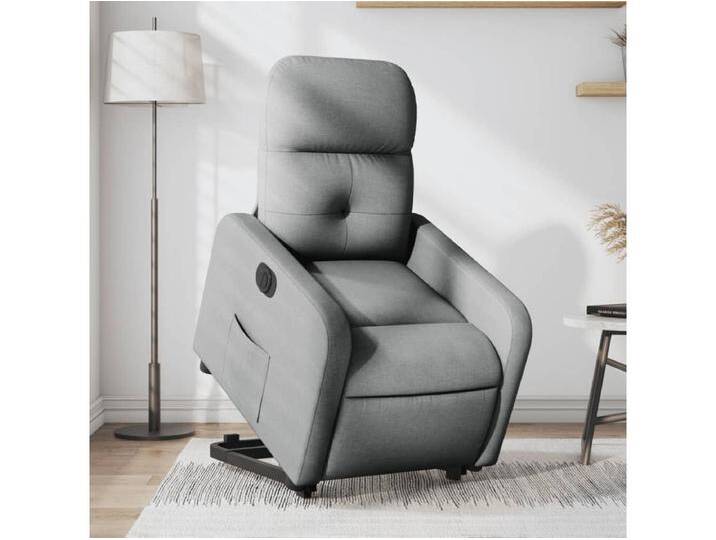 Relaxsessel mit Aufstehhilfe Elektrisch Hellgrau Stoff von Kauf-Unique Marketplace
