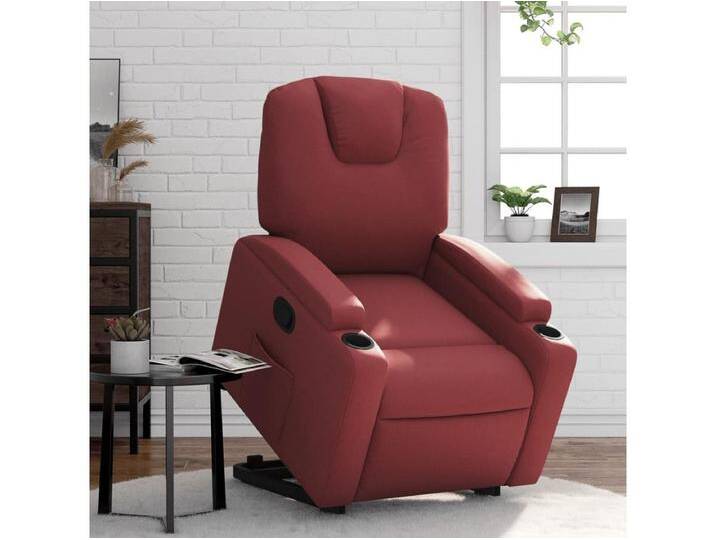 Relaxsessel mit Aufstehhilfe Weinrot Kunstleder von Kauf-Unique Marketplace
