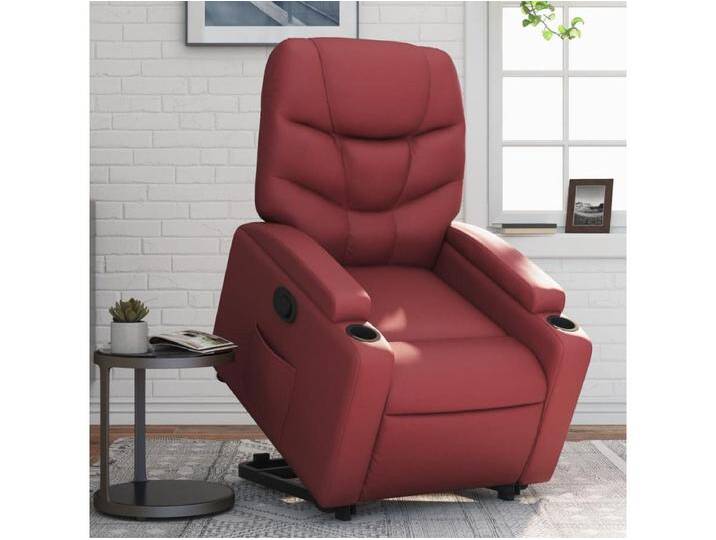 Relaxsessel mit Aufstehhilfe Weinrot Kunstleder von Kauf-Unique Marketplace