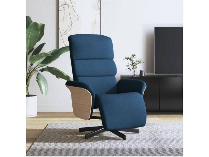 Relaxsessel mit Fußteil Blau Stoff Relaxsessel mit Fußteil Blau Stoff von Kauf-Unique Marketplace