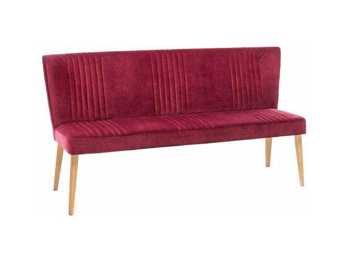 Retro Polsterbank in Pink Stoff Holzbeine Retro Polsterbank in Pink Stoff Holzbeine von Kauf-Unique Marketplace