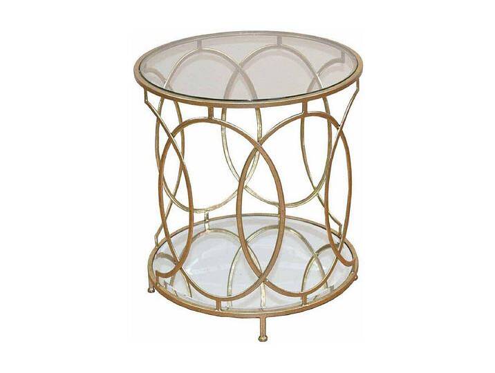 Runder Beistelltisch in Goldfarben Metall Glas Runder Beistelltisch in Goldfarben Metall Glas von Kauf-Unique Marketplace