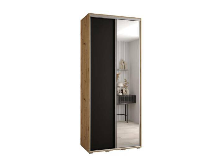 SCHWEBETÜRENSCHRANK DAVOS 3 235,2/120/45 2-türig (Artisan/Schwarz/Silber) von Kauf-Unique Marketplace