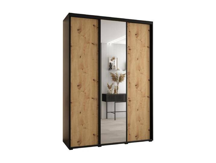 SCHWEBETÜRENSCHRANK DAVOS 3 235,2/170/45 3-türig (Schwarz/Artisan/Schwarz) von Kauf-Unique Marketplace