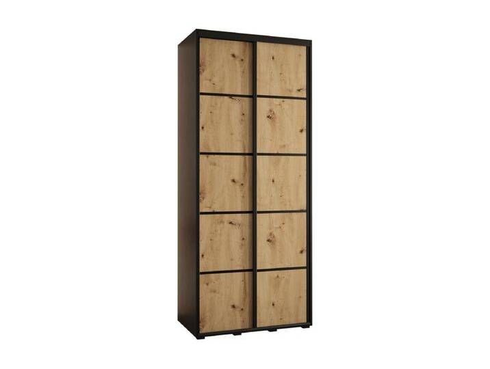 SCHWEBETÜRENSCHRANK DAVOS 4 235,2/120/45 2-türig (Schwarz/Artisan/Schwarz) von Kauf-Unique Marketplace