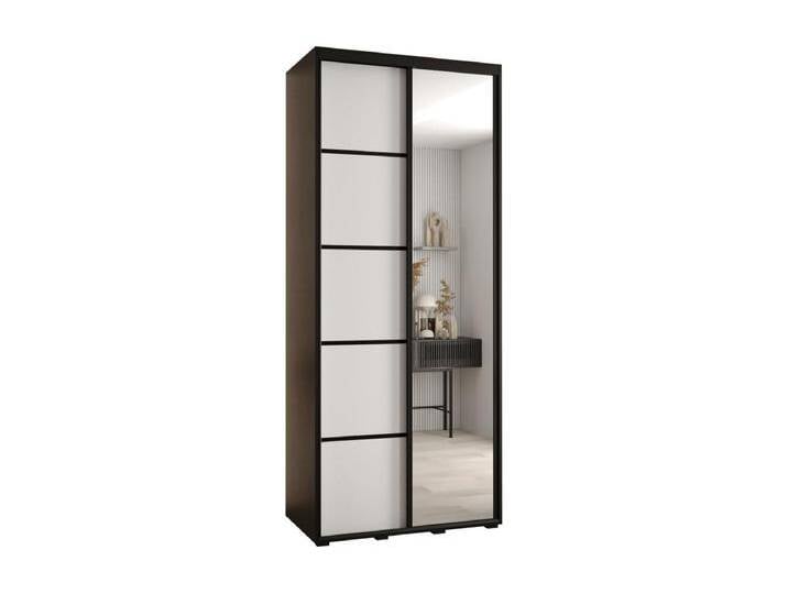 SCHWEBETÜRENSCHRANK DAVOS 5 235,2/100/45 2-türig (Schwarz/Weiß/Schwarz) von Kauf-Unique Marketplace