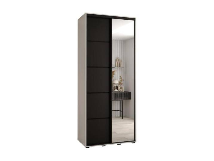 SCHWEBETÜRENSCHRANK DAVOS 5 235,2/120/60 2-türig (Weiß/Schwarz/Schwarz) von Kauf-Unique Marketplace