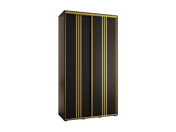 SCHWEBETÜRENSCHRANK DAVOS 5 235,2/140/45 2-türig (Schwarz/Schwarz/Gold) von Kauf-Unique Marketplace
