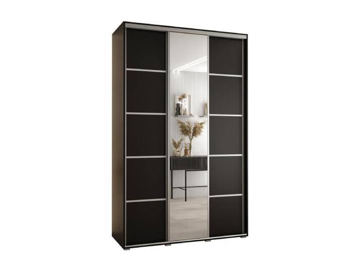SCHWEBETÜRENSCHRANK DAVOS 5 235,2/150/60 3-türig (Schwarz/Schwarz/Silber) von Kauf-Unique Marketplace