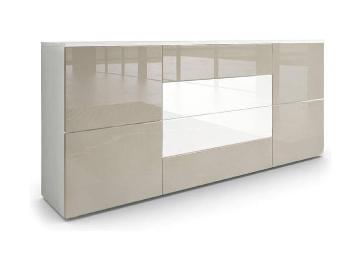 SIDEBOARD Rova Sandgrau Hochglanz / Weiß Hochglanz von Kauf-Unique Marketplace