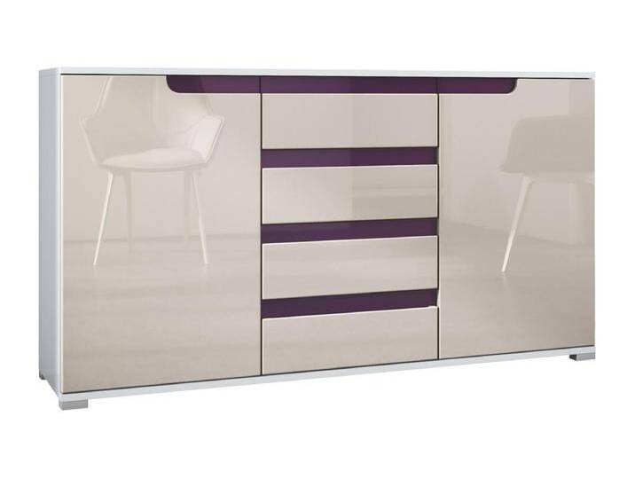 SIDEBOARD Sylt Sandgrau Hochglanz / Brombeer Hochglanz von Kauf-Unique Marketplace