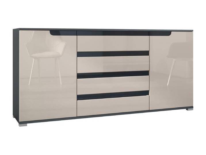 SIDEBOARD Sylt Sandgrau Hochglanz / Schwarz Hochglanz SIDEBOARD Sylt Sandgrau Hochglanz / Schwarz Hochglanz von Kauf-Unique Marketplace