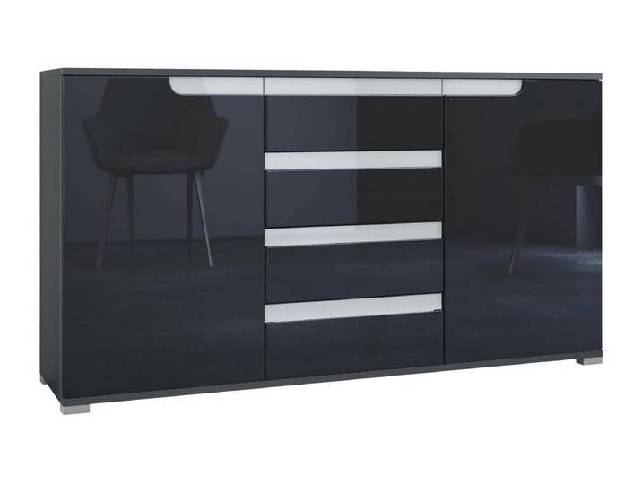 SIDEBOARD Sylt Schwarz Hochglanz / Weiß Hochglanz von Kauf-Unique Marketplace