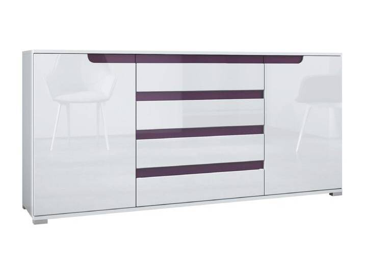 SIDEBOARD Sylt Weiß Hochglanz / Brombeer Hochglanz von Kauf-Unique Marketplace