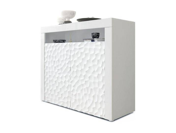 SIDEBOARD Valencia Fronten in Weiß Hochglanz Calypso mit 3D Struktur von Kauf-Unique Marketplace