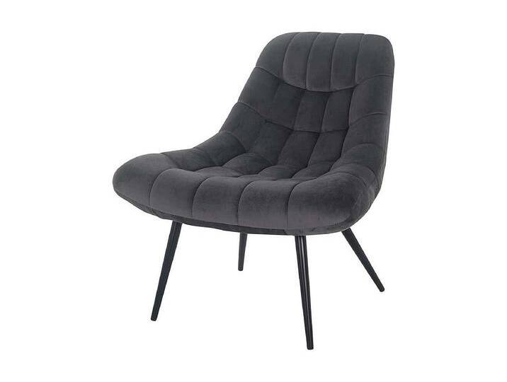 Samt Lounge Sessel in Dunkelgrau Retro Design Samt Lounge Sessel in Dunkelgrau Retro Design von Kauf-Unique Marketplace