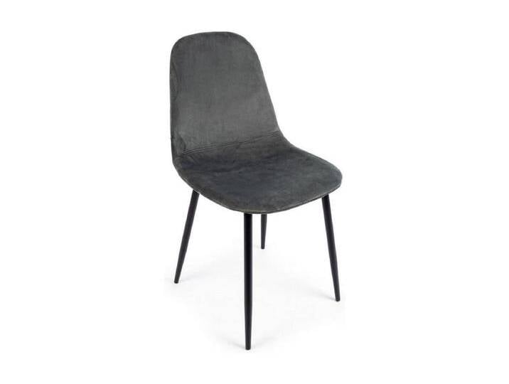 Satz von 4 grauen Samtstühlen - IRELIA von Kauf-Unique Marketplace