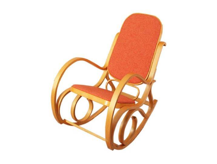 Schaukelstuhl Gallarate, Eiche-Optik, Stoff/Textil orange von Kauf-Unique Marketplace