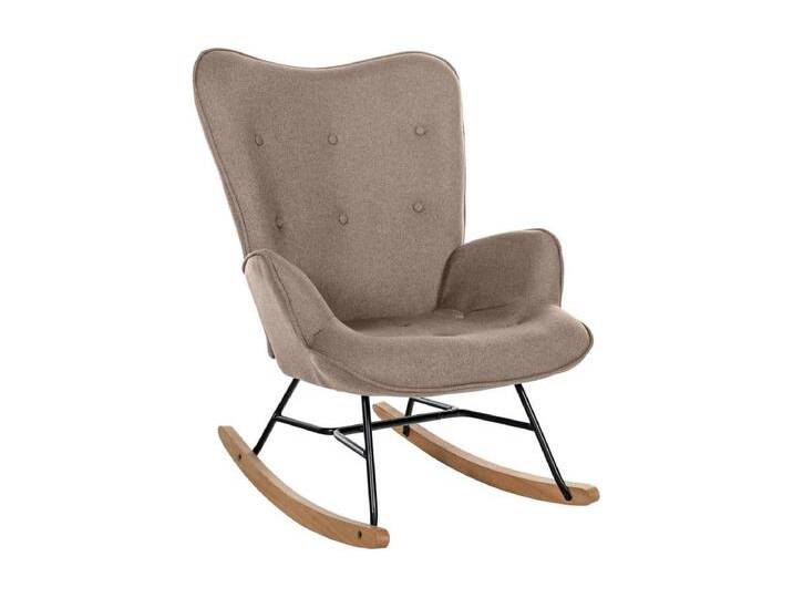 Schaukelstuhl - Stoff & Metall - taupe - Sanka von Kauf-Unique Marketplace