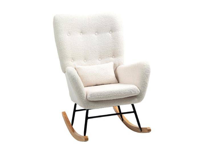 Schaukelstuhl mit Armlehne, Teddy-Samtoptik, Stillsessel mit Gleitern Schaukelstuhl mit Armlehne, Teddy-Samtoptik, Stillsessel mit Gleitern von Kauf-Unique Marketplace