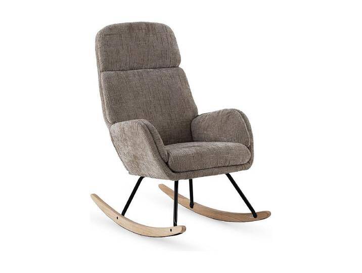 Schaukelstuhl mit braunem Chenillebezug Schaukelstuhl mit braunem Chenillebezug von Kauf-Unique Marketplace