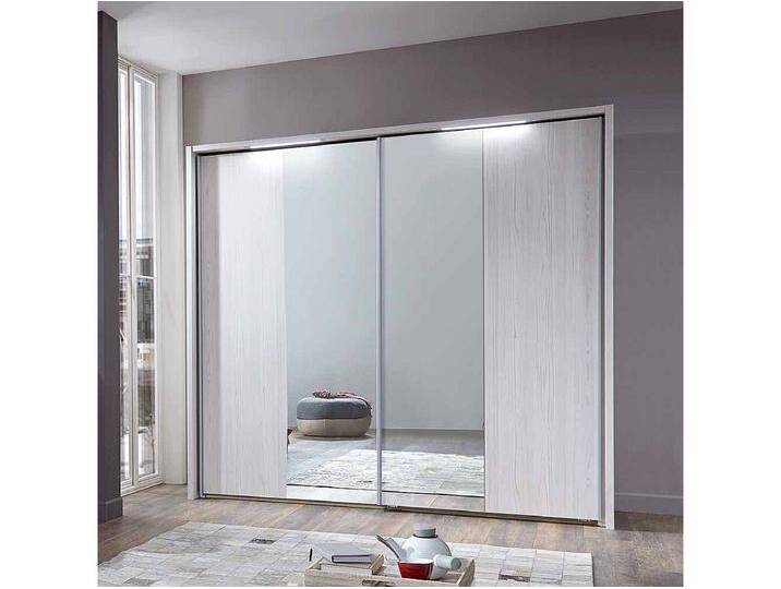 Schiebetüren Kleiderschrank in Lärche Weiß Spiegel von Kauf-Unique Marketplace