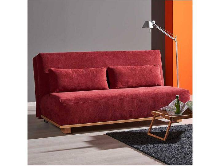 Schlafcouch in Rot Stoff Eiche Massivholz Schlafcouch in Rot Stoff Eiche Massivholz von Kauf-Unique Marketplace