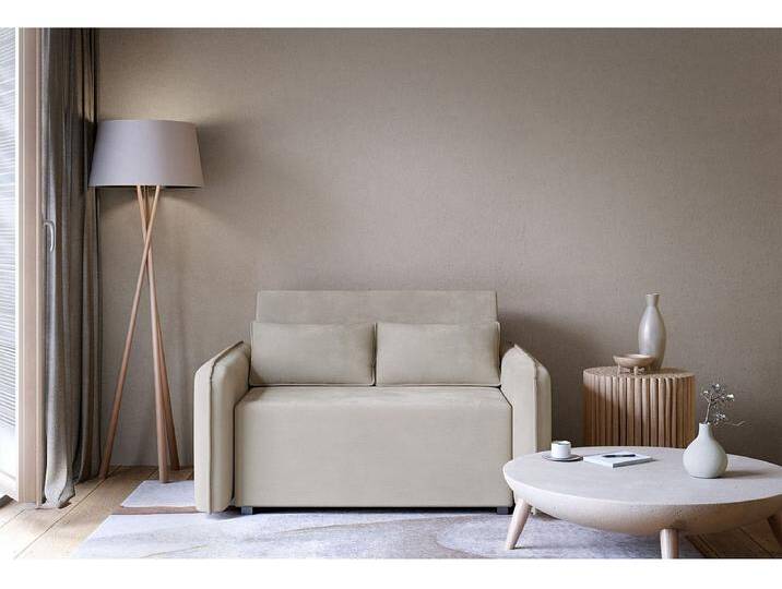 Schlafsofa 2-Sitzer – Bettkasten – Chenille hydrophob – Beige – DUELIA Schlafsofa 2-Sitzer – Bettkasten – Chenille hydrophob – Beige – DUELIA von Kauf-Unique Marketplace