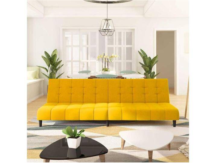 Schlafsofa 2-Sitzer Gelb Samt von Kauf-Unique Marketplace