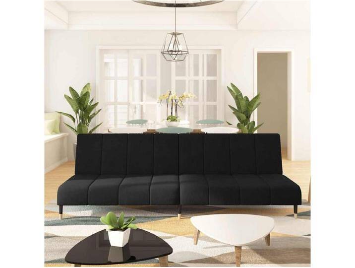 Schlafsofa 2-Sitzer Schwarz Samt von Kauf-Unique Marketplace
