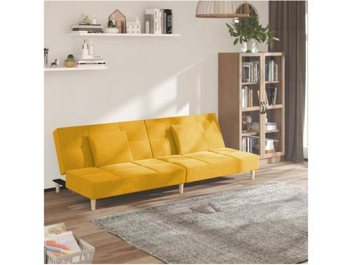 Schlafsofa 2-Sitzer mit 2 Kissen Gelb Stoff Schlafsofa 2-Sitzer mit 2 Kissen Gelb Stoff von Kauf-Unique Marketplace