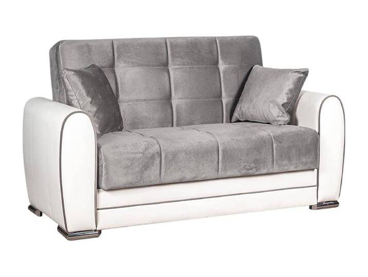 Schlafsofa Dlobuon, Eck-Container-Schlafsofa aus Kunstleder und Stoff, Wohnzimmersofa mit Klick-Klack-Öffnung und umkehrbarer Halbinsel, 163x84h91 cm, Weiß und Grau Schlafsofa Dlobuon, Eck-Container-Schlafsofa aus Kunstleder und Stoff, Wohnzimmersofa mit Klick-Klack-Öffnung und umkehrbarer Halbinsel, 163x84h91 cm, Weiß und Grau von Kauf-Unique Marketplace