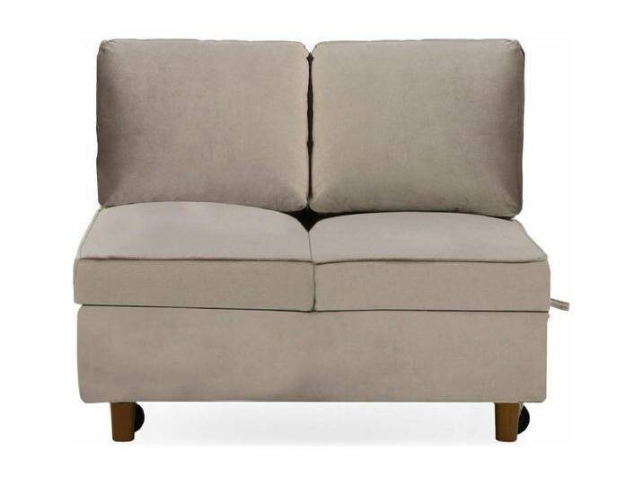 Schlafsofa Zinez Velours Taupe 2 Plätze Liegesofa von Kauf-Unique Marketplace