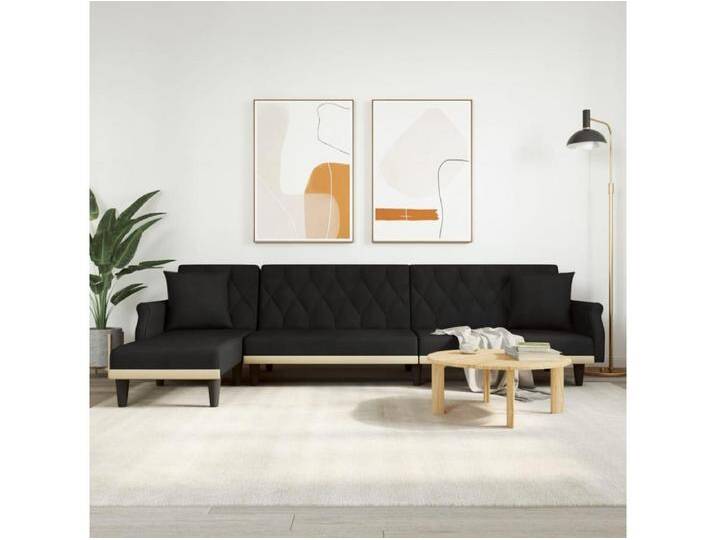 Schlafsofa in L-Form Schwarz 271x140x70 cm Samt von Kauf-Unique Marketplace