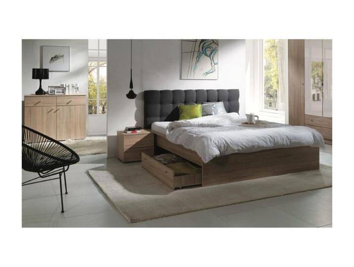 Schlafzimmer-Set MAXIM. Doppelbett 160x200 cm + Schublade + Lattenrost + zwei Nachttische + Kommode Schlafzimmer-Set MAXIM. Doppelbett 160x200 cm + Schublade + Lattenrost + zwei Nachttische + Kommode von Kauf-Unique Marketplace