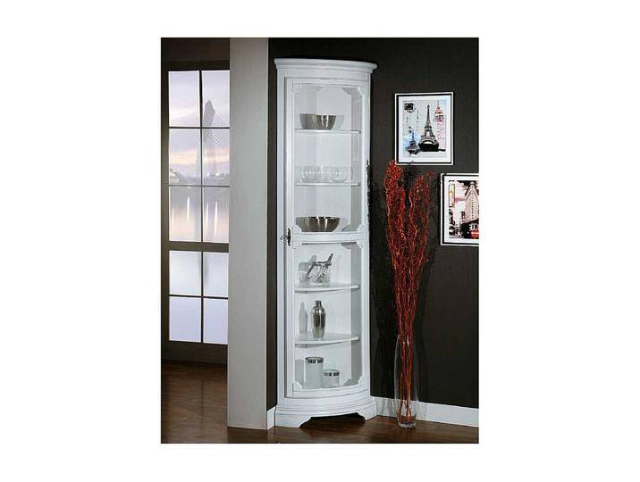 Schmale Vitrine f�r die Ecke in Wei� Vintage Look Schmale Vitrine f�r die Ecke in Wei� Vintage Look von Kauf-Unique Marketplace
