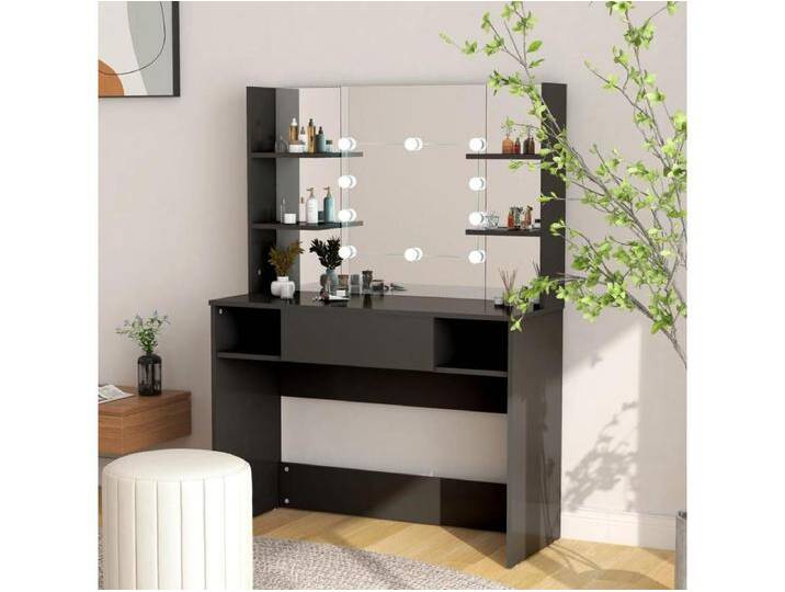 Schminktisch mit LED-Beleuchtung 100x40x135 cm MDF Schwarz von Kauf-Unique Marketplace
