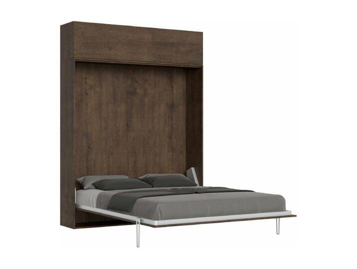 Schrankbett Kentaro 160 vertikal mit Vasistas-Wandschrank Nussbaum von Kauf-Unique Marketplace
