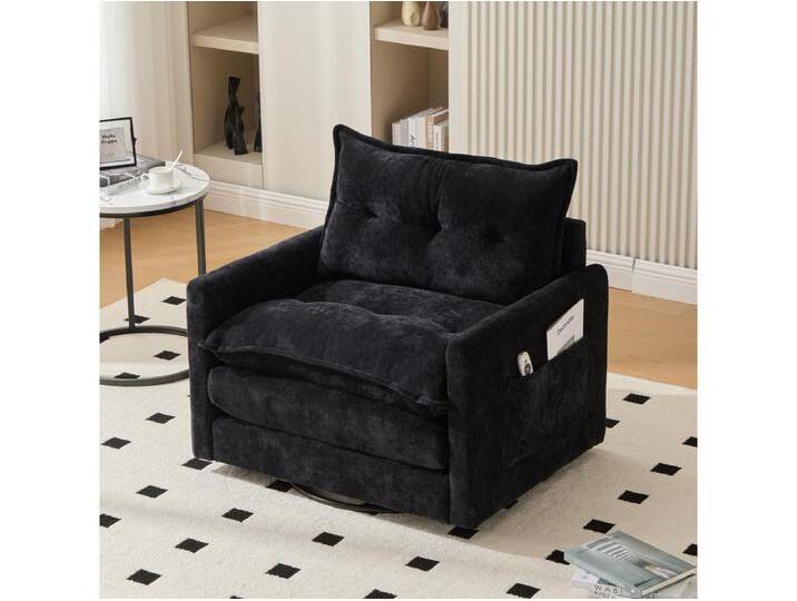 Schwarzes Lazy Sofa – Sessel mit Kissen und Aufbewahrungstasche – 360° drehbar – für wohnzimmer, schlafzimmer, arbeitszimmer und büro Schwarzes Lazy Sofa – Sessel mit Kissen und Aufbewahrungstasche – 360° drehbar – für wohnzimmer, schlafzimmer, arbeitszimmer und büro von Kauf-Unique Marketplace