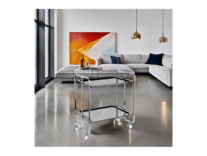 Servierwagen BAUHAUS 2 Tabletts mit verchromtem Rahmen von Kauf-Unique Marketplace
